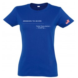 T-shirt Mars femme bleu royal