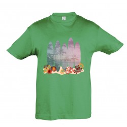 T-shirt enfant surf vert
